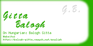 gitta balogh business card
